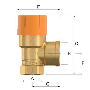 Veiligheidsvent. Prescor Solar 1/2"x3/4"bn. 6bar