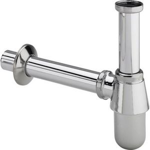 Bekersifon 1.1/4" x 120 chroom m.lange verstelbuis