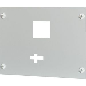 Frontplaat plaatstaal 1xNZM2+XFI vert.aansl. 400x600mm grijs