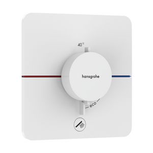 Comfort Q thermostaat afbouwdeel tbv inbouw voor 1 functie en extra uitgang mat wit