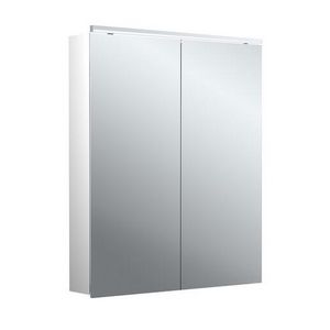 Led-spiegelkast Flat-2 Classic 600mm aluminium opbouw 2 deuren H=729mm
