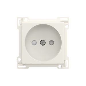 Afwerkingsset voor stopcontact zonder aarding met beschermingsafsluite cotton white textured