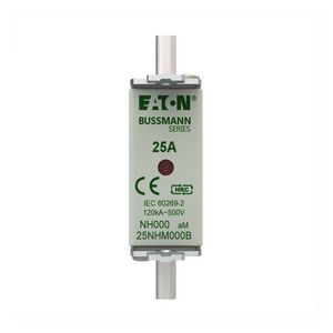 Zekering laagsp. 25A AC 500V NH000 aM dubbele melder VVE=3