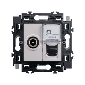 Wandcontactdoos RJ45 UTP Cat. 6 + TV wit Valena Next