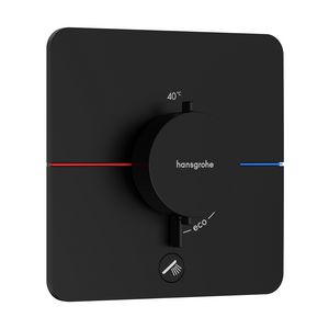 Comfort Q thermostaat afbouwdeel tbv inbouw voor 1 functie en extra uitgang mat zwart