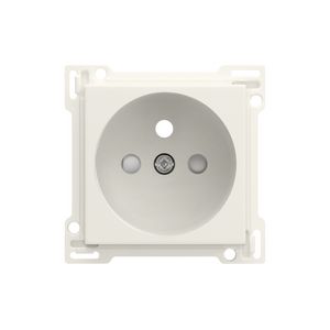 Afwerkingsset voor stopcontact met penaarde en beschermingsafsluiters  cotton white textured