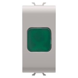 SINGLE INDICATOR LAMP-GREEN-1 MODULE-NATURAL SATIN BEI