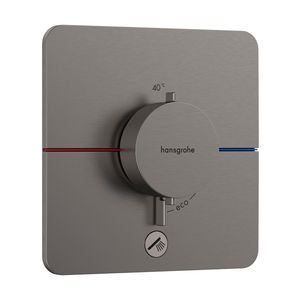 Comfort Q thermostaat afbouwdeel tbv inbouw voor 1 functie en extra uitgang Brushed Black Chrome