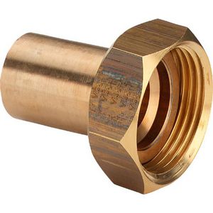 Insteekstuk SANPRESS brons spie-einde 18x3/4" wartel vlakdichtend incl. EPDM ring