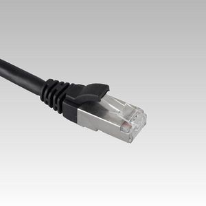 Patchkabel / netwerkkabel CAT5e FTP PVC molded zwart 0.5meter