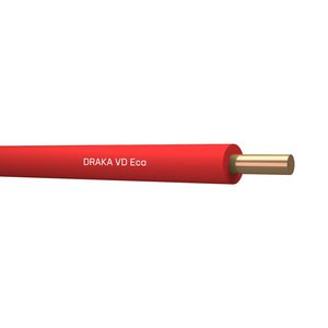 Rol a 100m. installatiedraad VD Eca rd# 10mm² s (Rood)