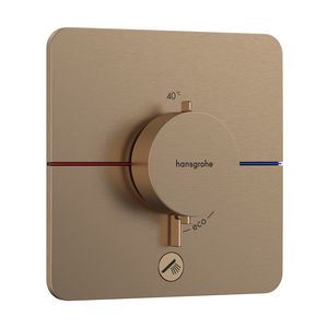 Comfort Q thermostaat afbouwdeel tbv inbouw voor 1 functie en extra uitgang Brushed Bronze
