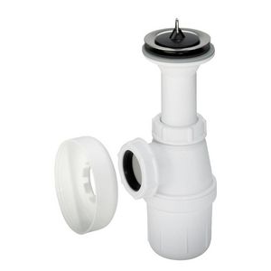 PROMO PP plugbekersifon 1.1/4" wit incl. rozet excl. muurbuis (102531)