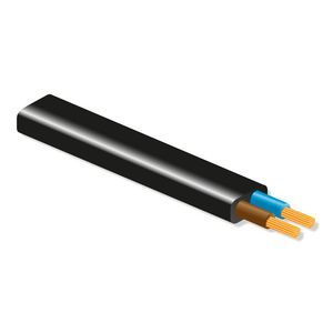 Ring a 100m. Mantelsnoer plat 2x0,75mm² zwart