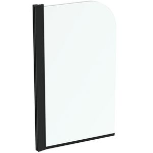 connect 2 badscherm 80cm ronde hoek silk black T9924V3