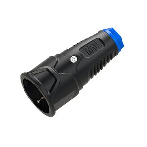 Contrastekker RA geaard massief rubber zwart/blauw