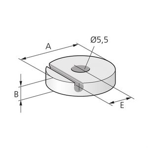 Plaathouder voor SWS-kabelgeleider RVS V2A 1x5 VVE=10