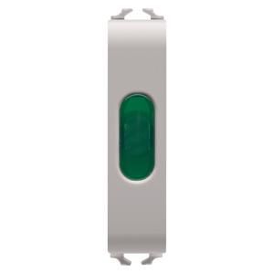 SINGLE INDICATOR LAMP-GREEN-1/2 MODULE-NATURAL SATIN B VVE=2