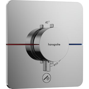 Comfort Q thermostaat afbouwdeel tbv inbouw voor 1 functie en extra uitgang chroom