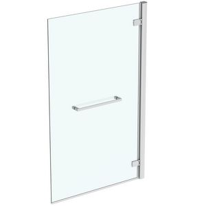 Badscherm/badklapwand I.LIFE 900x1500mm scharnieren rechts zilver incl. handdoekhouder