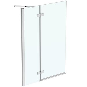 Badscherm/badklapwand I.LIFE 600x1500mm draaibaar paneel + 40cm vast deel scharnier links zilver