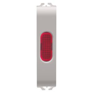 SINGLE INDICATOR LAMP-RED-1/2 MODULE-NATURAL SATIN BEI VVE=2