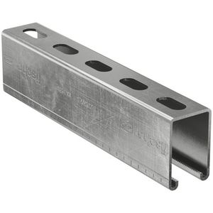 Lengte a 6m. montagerail FUS 62/2.5 rvs A4