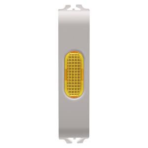 SINGLE INDICATOR LAMP-AMBER-1/2 MODULE-NATURAL SATIN B VVE=2