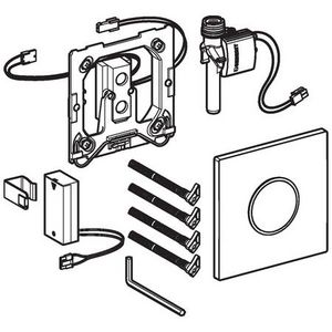 Urinoirsturing Type10 ROUND infrarood batterijvoeding voeding plaat: rvs geborsteld designring: rvs gepolijst