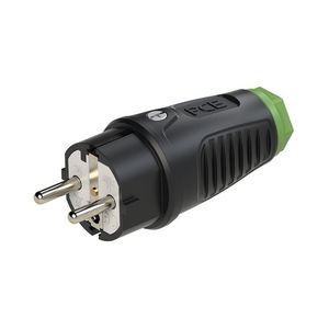 Stekker / contactstop bus/randaarde Taurus2 zwa/gro rubber 16A VVE=30