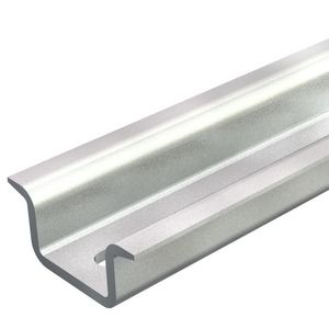 Lengte a 2m. DIN-rail geperforeerd 225mm 35x15mm staal verzinkt.