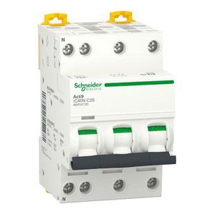 Installatieautomaat 3-polig + Nul 20A C-karakteristiek 60 Acti9 iC40N