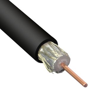 Haspel a 5000m. Coaxiaalkabel 75ohm PVC-buitenmant zwart Eca