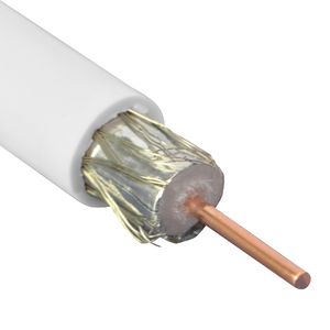 Haspel a 100m. Coaxiaalkabel 75ohm HF-dicht FRNC Dca wit