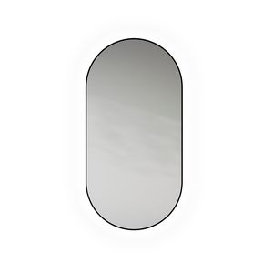 Spiegel Black Line Oval matt black frame indirecte CCT verlichting 450x900mm