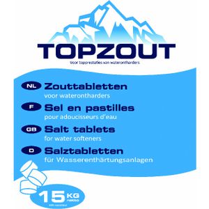 Zak a 15kg. TopZout zouttabletten voor regeneratie waterontharder