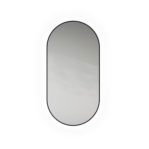 Spiegel Black Line Oval matt black frame indirecte CCT verlichting 400x800mm