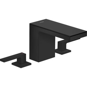 AXOR MyEdition 3-gats wastafelmengkraan 110 met Push-Open mat zwart/zwart glas