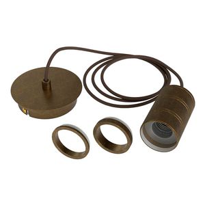 Pendel lampfitting retro 1X2M E27 antiek brons