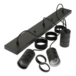 Pendel Lampfitting retro 3X2M E27 indust. zwart
