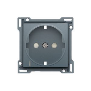 Afwerkingsset stopcontact randaarde besch/spanning blue grey