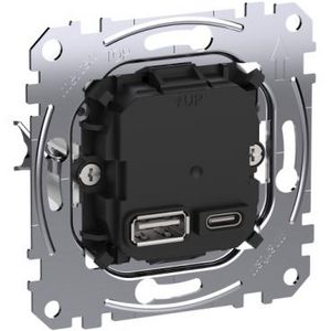 System M / System D contactdoos Dubbele USB-poort A+C 45W Systeem M
