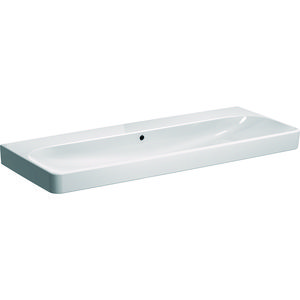 Smyle Square enkele wastafel 120x48cm zonder kraangat met overloop wit KT