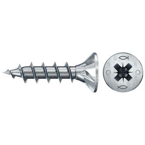 Spaanplaatschroef PowerFast 4,5x16mm PZ verzonken kop VD verzinkt VVE=100