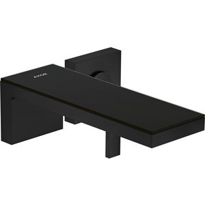 AXOR MyEdition 1-hendel wastafelmengkraan afbouwdeel voor wandmontage rozet voorsprong 221 mm en afv mat zwart/zwart glas