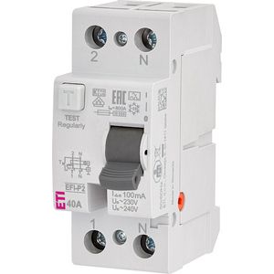 Aardlekschakelaar EFI-P2 40A 100mA A-kar. 2-polig 2061122