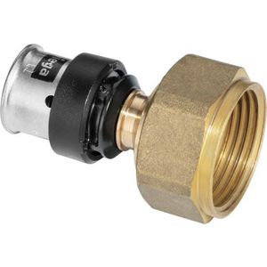 2-del. schroefkoppeling SMARTPRESS 16x1/2" wartel brons 6763