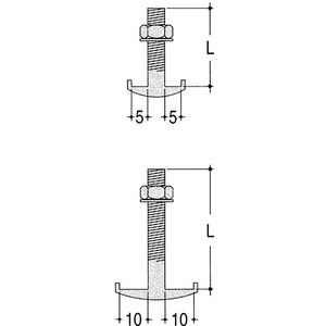 Verbindingselement profielrail haakbout CU 10 L=80 VVE=10