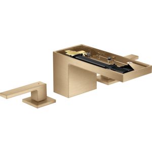 AXOR MyEdition 3-gats wastafelmengkraan 70 en afvoerplug zonder plaat Brushed Bronze