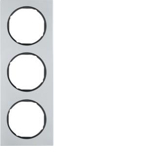 Afdekraam 3-v berker R.3 aluminium/zwart